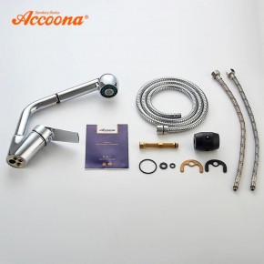 Смеситель для кухни Accoona A5410 с вытягивающейся лейкой в Лабытнанги - labytnangi.ok-mebel.com | фото 3