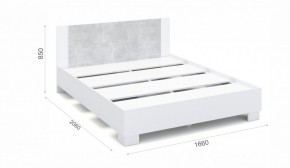 Спальня Аврора Кровать 160 со встроенным основанием под матрас Белый/Ателье светлый в Лабытнанги - labytnangi.ok-mebel.com | фото