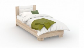 Спальня Аврора Кровать 90 со встроенным основанием под матрас Дуб сонома/Белый в Лабытнанги - labytnangi.ok-mebel.com | фото