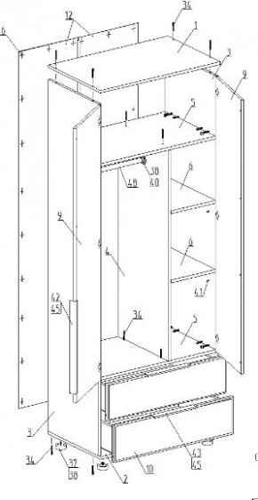 Спальный гарнитур "Лео" (модульный) в Лабытнанги - labytnangi.ok-mebel.com | фото 13