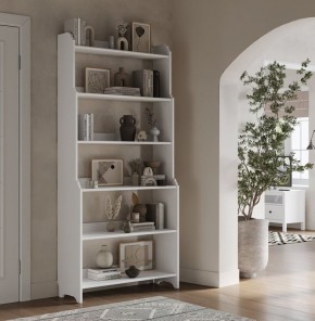 Стеллаж Вествик, массив сосны, цвет белый в Лабытнанги - labytnangi.ok-mebel.com | фото 3