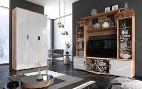 Стенка Виста (Белый глянец/Дуб крафт) в Лабытнанги - labytnangi.ok-mebel.com | фото 3