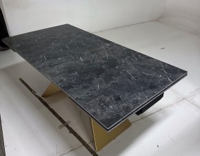 Стол ALES 180 BLACK GRAVE SOLID CERAMIC, керамика / бронзовый, ®DISAUR в Лабытнанги - labytnangi.ok-mebel.com | фото 5