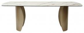 Стол BRONTE 220 KL-188 Контрастный мрамор матовый, итальянская керамика/ Шампань, ®DISAUR в Лабытнанги - labytnangi.ok-mebel.com | фото 2