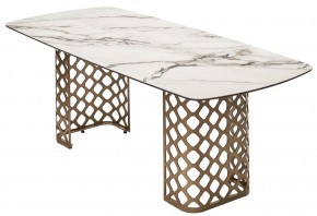 Стол CHIAVARI 220 KL-188 Контрастный мрамор матовый, итальянская керамика / Шампань, ®DISAUR в Лабытнанги - labytnangi.ok-mebel.com | фото 7