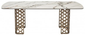 Стол CHIAVARI 220 KL-188 Контрастный мрамор матовый, итальянская керамика / Шампань, ®DISAUR в Лабытнанги - labytnangi.ok-mebel.com | фото 8