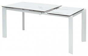 Стол CORNER 120 HIGH GLOSS STATUARIO керамика, стекло/ белый каркас, ®DISAUR в Лабытнанги - labytnangi.ok-mebel.com | фото 3