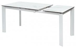Стол CORNER 120 HIGH GLOSS STATUARIO керамика, стекло/ белый каркас, ®DISAUR в Лабытнанги - labytnangi.ok-mebel.com | фото 4