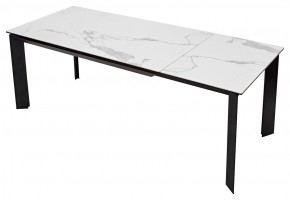 Стол CREMONA 140 MATTE STATUARIO Белый мрамор матовый, керамика/ черный каркас, ®DISAUR в Лабытнанги - labytnangi.ok-mebel.com | фото 2