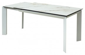 Стол CREMONA 180 KL-188 Контрастный мрамор матовый, итальянская керамика/ белый каркас, ®DISAUR в Лабытнанги - labytnangi.ok-mebel.com | фото 3