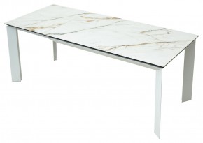 Стол CREMONA 180 KL-188 Контрастный мрамор матовый, итальянская керамика/ белый каркас, ®DISAUR в Лабытнанги - labytnangi.ok-mebel.com | фото 9