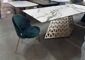 Стол ENNA 220 KL-188 Контрастный мрамор матовый, итальянская керамика/ каркас цвета шампань, ®DISAUR в Лабытнанги - labytnangi.ok-mebel.com | фото 8
