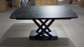 Стол FOGGIA 140 KL-116 Черный мрамор матовый, итальянская керамика/ черный каркас, ®DISAUR в Лабытнанги - labytnangi.ok-mebel.com | фото 2