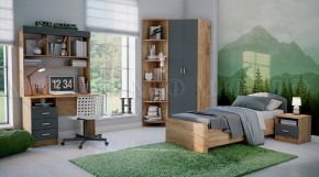 МАРТИНА Стол письменный (Графит/Дуб крафт) в Лабытнанги - labytnangi.ok-mebel.com | фото 2
