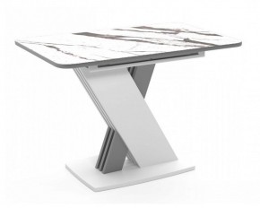 Стол раздвижной Неаполь В1 (Мрамор белый/Белый-металлик) в Лабытнанги - labytnangi.ok-mebel.com | фото 1