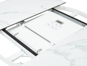 Стол TRENTO 120 HIGH GLOSS STATUARIO Белый мрамор глянцевый, керамика/ белый каркас, ®DISAUR в Лабытнанги - labytnangi.ok-mebel.com | фото 3