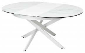 Стол TRENTO 120 HIGH GLOSS STATUARIO Белый мрамор глянцевый, керамика/ белый каркас, ®DISAUR в Лабытнанги - labytnangi.ok-mebel.com | фото 7