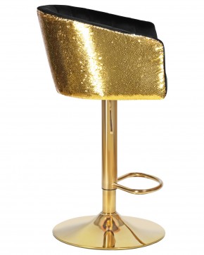 Стул барный DOBRIN DARCY GOLD SHINY, черный велюр с золотыми пайетками в Лабытнанги - labytnangi.ok-mebel.com | фото 3