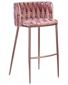 Стул барный DOBRIN EMMA ROSE GOLD, розовый велюр (VF-10) в Лабытнанги - labytnangi.ok-mebel.com | фото