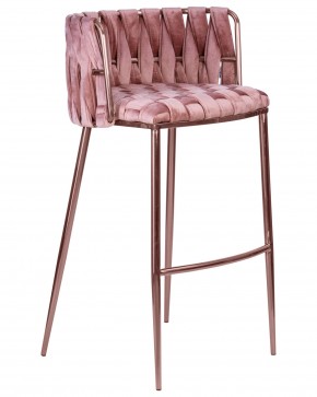Стул барный DOBRIN EMMA ROSE GOLD, розовый велюр (VF-10) в Лабытнанги - labytnangi.ok-mebel.com | фото 2