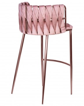 Стул барный DOBRIN EMMA ROSE GOLD, розовый велюр (VF-10) в Лабытнанги - labytnangi.ok-mebel.com | фото 4