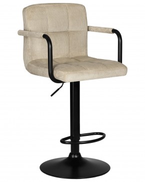 Стул барный DOBRIN KRUGER ARM BLACK, бежевый вельвет (LAR-E2041-04) в Лабытнанги - labytnangi.ok-mebel.com | фото