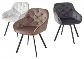 Стул GALE 360 град. поворот. BLUVEL-03 LIGHT GREY, велюр/ черный каркас, М-City в Лабытнанги - labytnangi.ok-mebel.com | фото 2