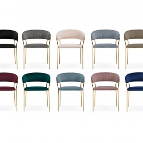 Стул на металлокаркасе Kamelia 1 white fabric / gold в Лабытнанги - labytnangi.ok-mebel.com | фото 9