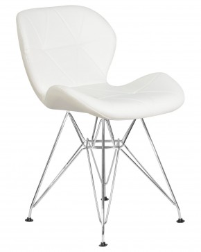 Стул обеденный DOBRIN BUTTERFLY CHROME, ножки хром, цвет белый в Лабытнанги - labytnangi.ok-mebel.com | фото 2