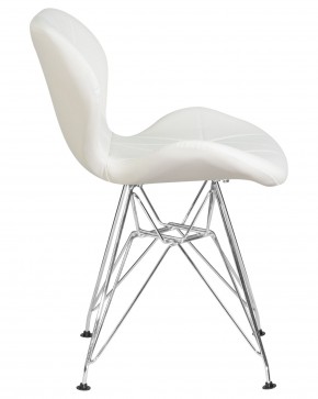 Стул обеденный DOBRIN BUTTERFLY CHROME, ножки хром, цвет белый в Лабытнанги - labytnangi.ok-mebel.com | фото 3