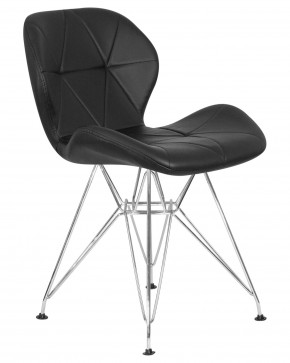 Стул обеденный DOBRIN BUTTERFLY CHROME, ножки хром, цвет чёрный в Лабытнанги - labytnangi.ok-mebel.com | фото 2