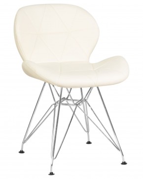 Стул обеденный DOBRIN BUTTERFLY CHROME, ножки хром, цвет кремовый в Лабытнанги - labytnangi.ok-mebel.com | фото