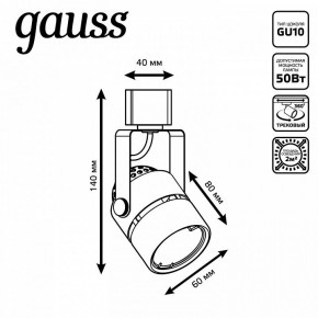 Светильник на штанге Gauss Track Light TR003 в Лабытнанги - labytnangi.ok-mebel.com | фото 6