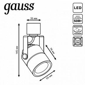 Светильник на штанге Gauss Track Light TR057 в Лабытнанги - labytnangi.ok-mebel.com | фото 6