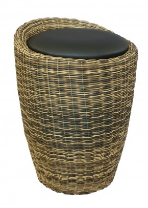Табурет с местом для хранения LM-1100Rattan, чёрный в Лабытнанги - labytnangi.ok-mebel.com | фото