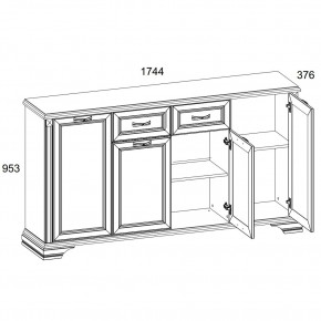 Тумба 4D1S, MONAKO, цвет Сосна винтаж/дуб анкона в Лабытнанги - labytnangi.ok-mebel.com | фото 2