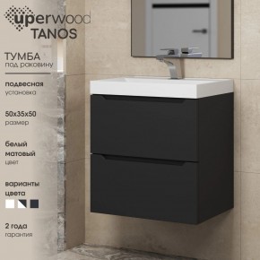 Тумба под раковину Uperwood Tanos 50 см, подвесная, черная матовая в Лабытнанги - labytnangi.ok-mebel.com | фото 4