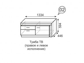 Тумба ТВ Люмен 02 Дуб Сакраменто/Белый снег в Лабытнанги - labytnangi.ok-mebel.com | фото 3