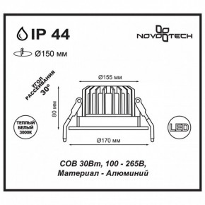 Встраиваемый светильник Novotech Drum 357604 в Лабытнанги - labytnangi.ok-mebel.com | фото 3